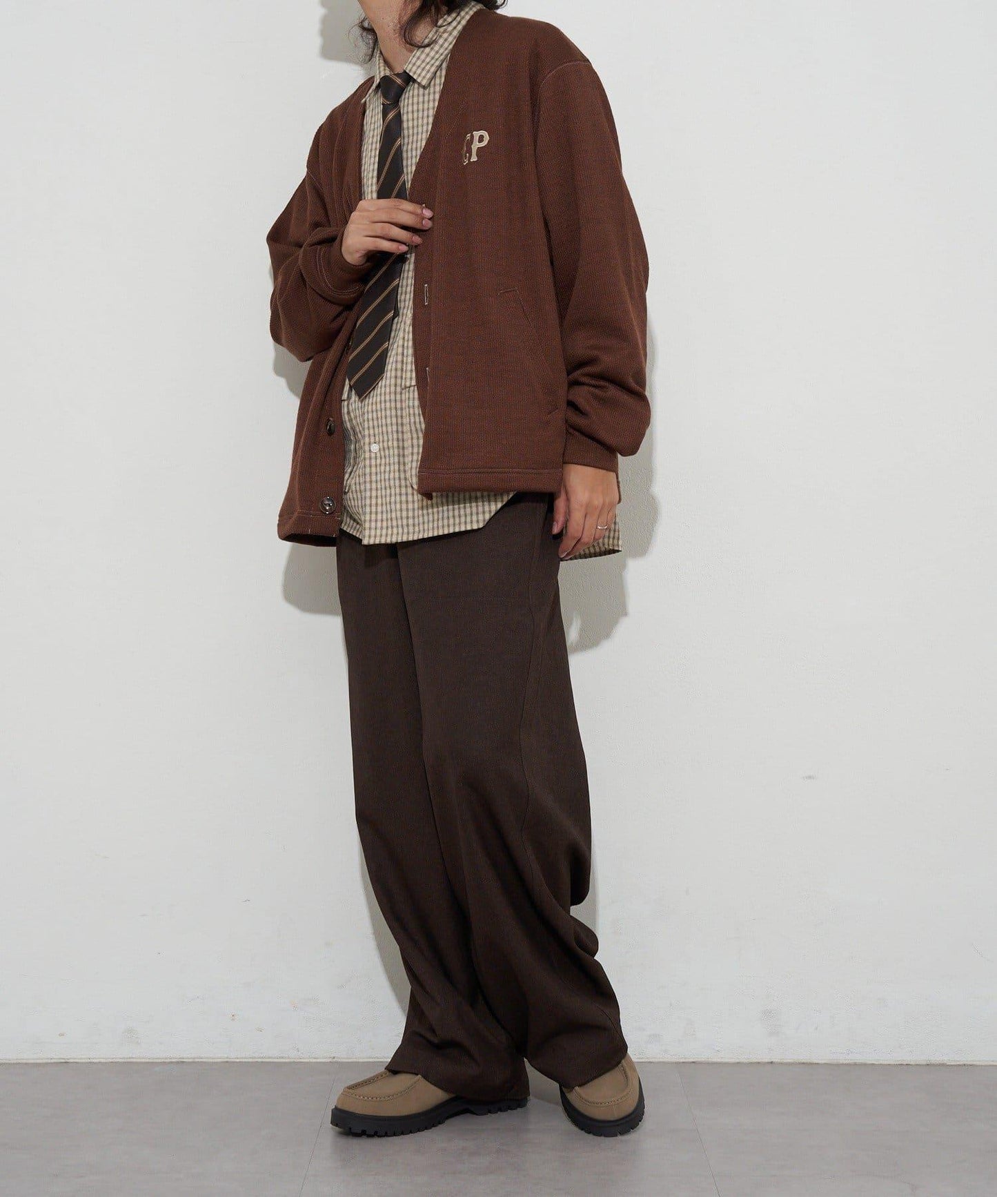 CP標誌縫線開衫