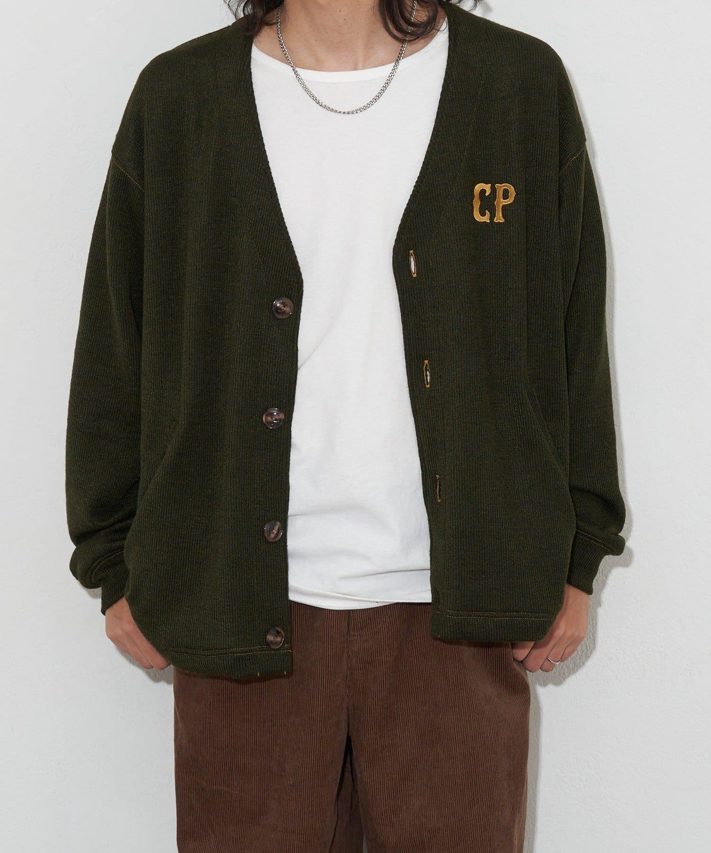 CP標誌縫線開衫