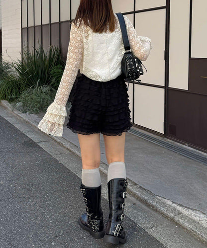 層疊荷葉邊短褲