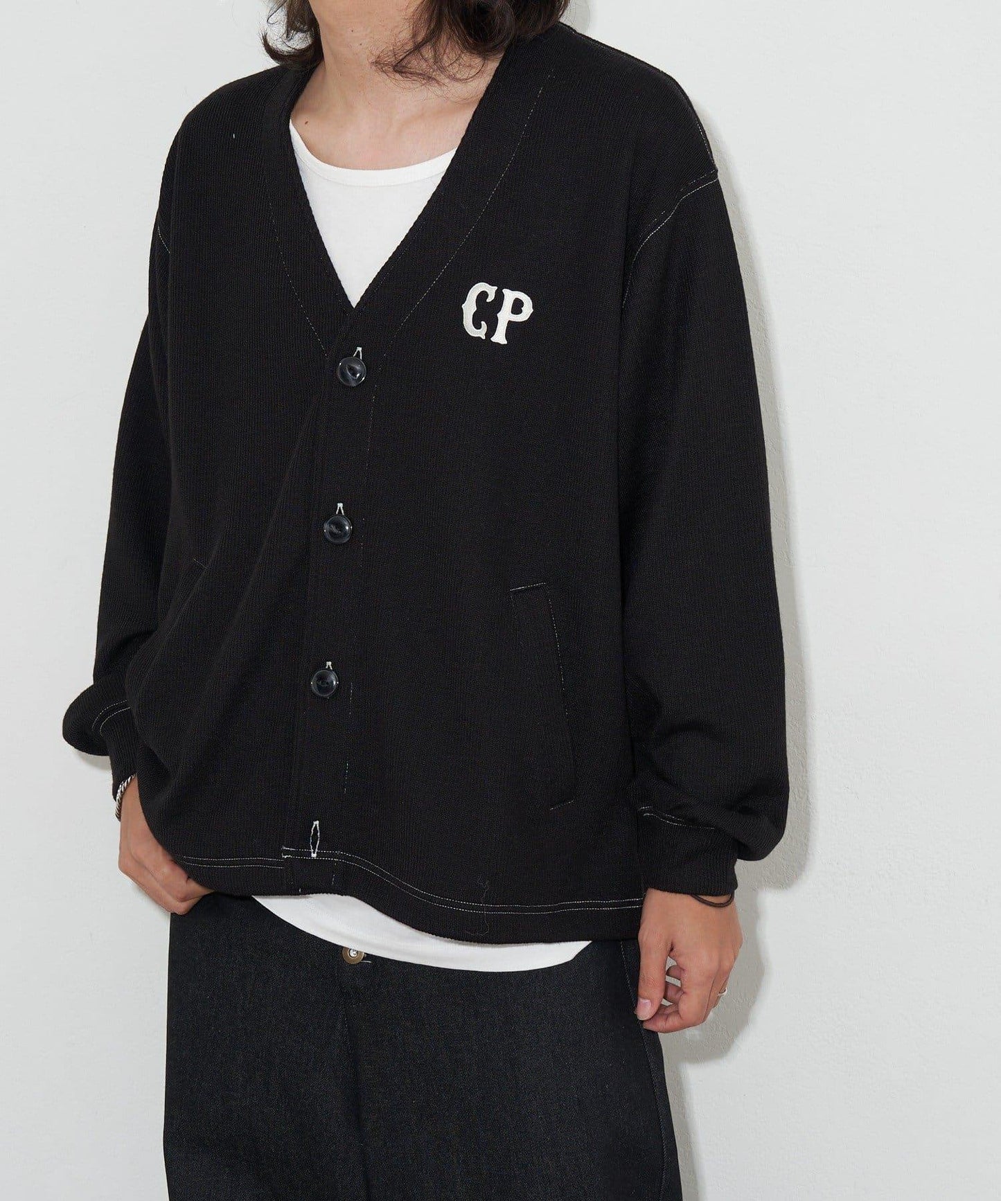 CP標誌縫線開衫