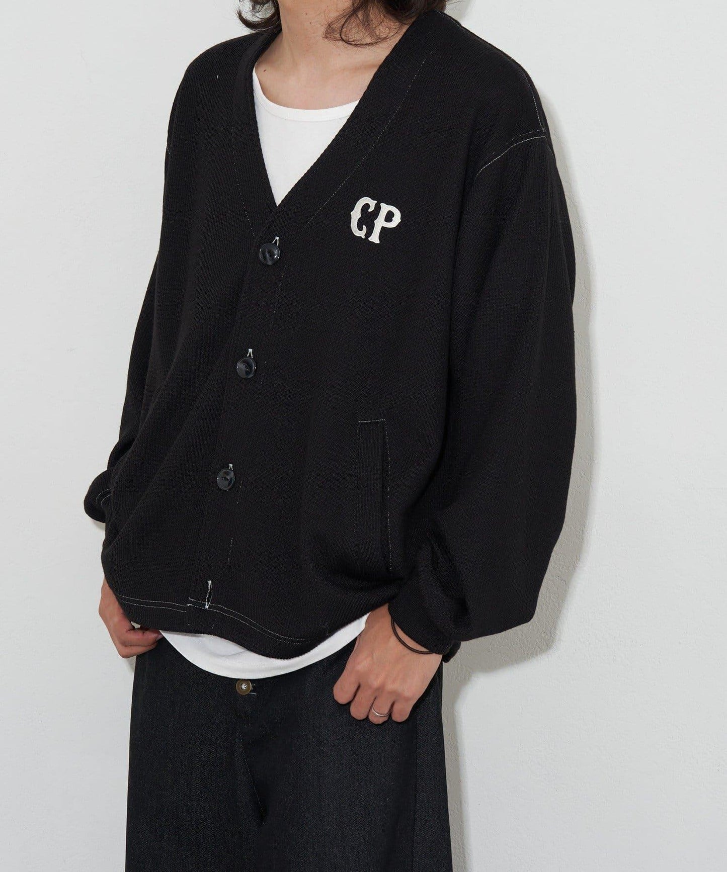 CP標誌縫線開衫