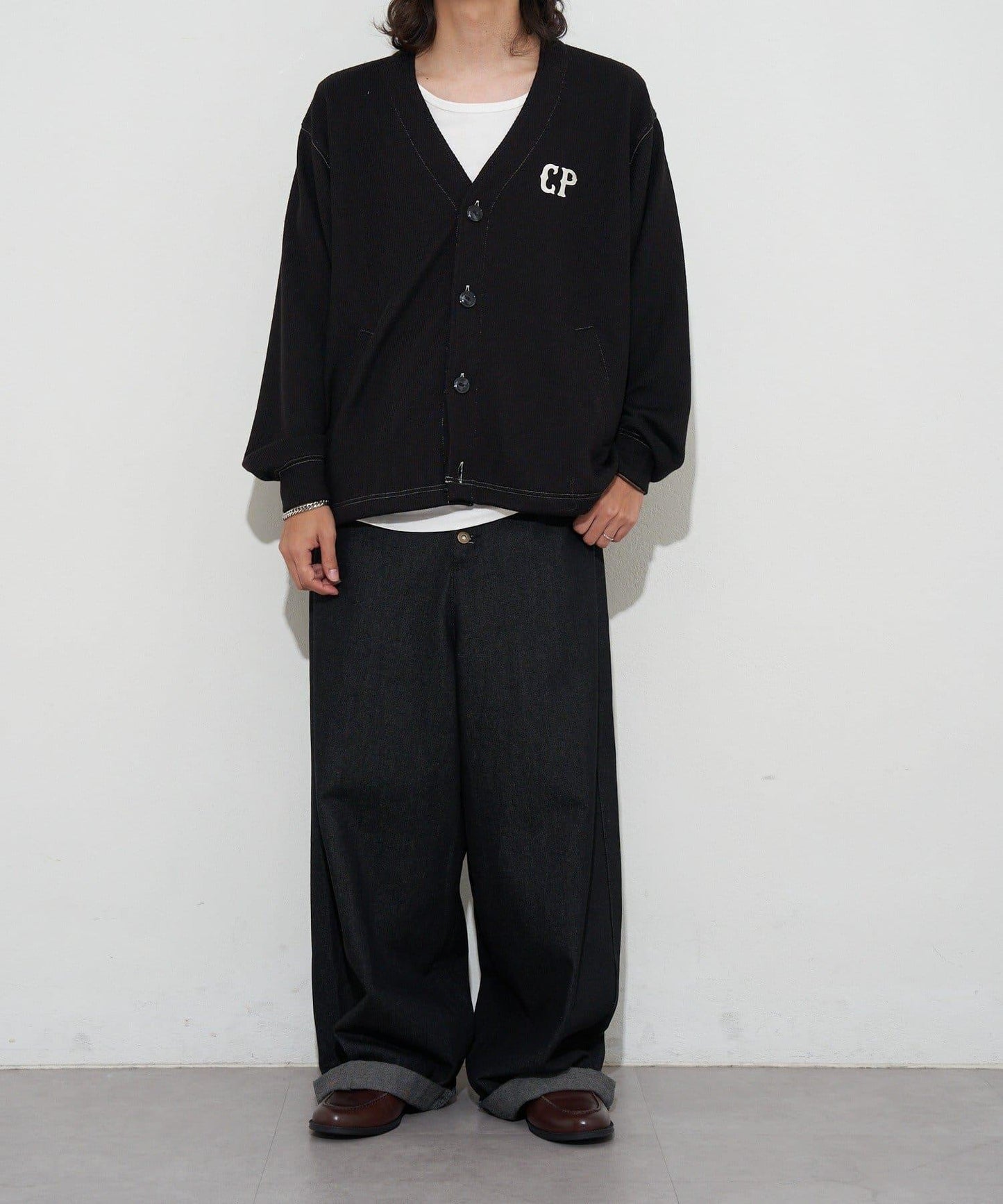 CP標誌縫線開衫