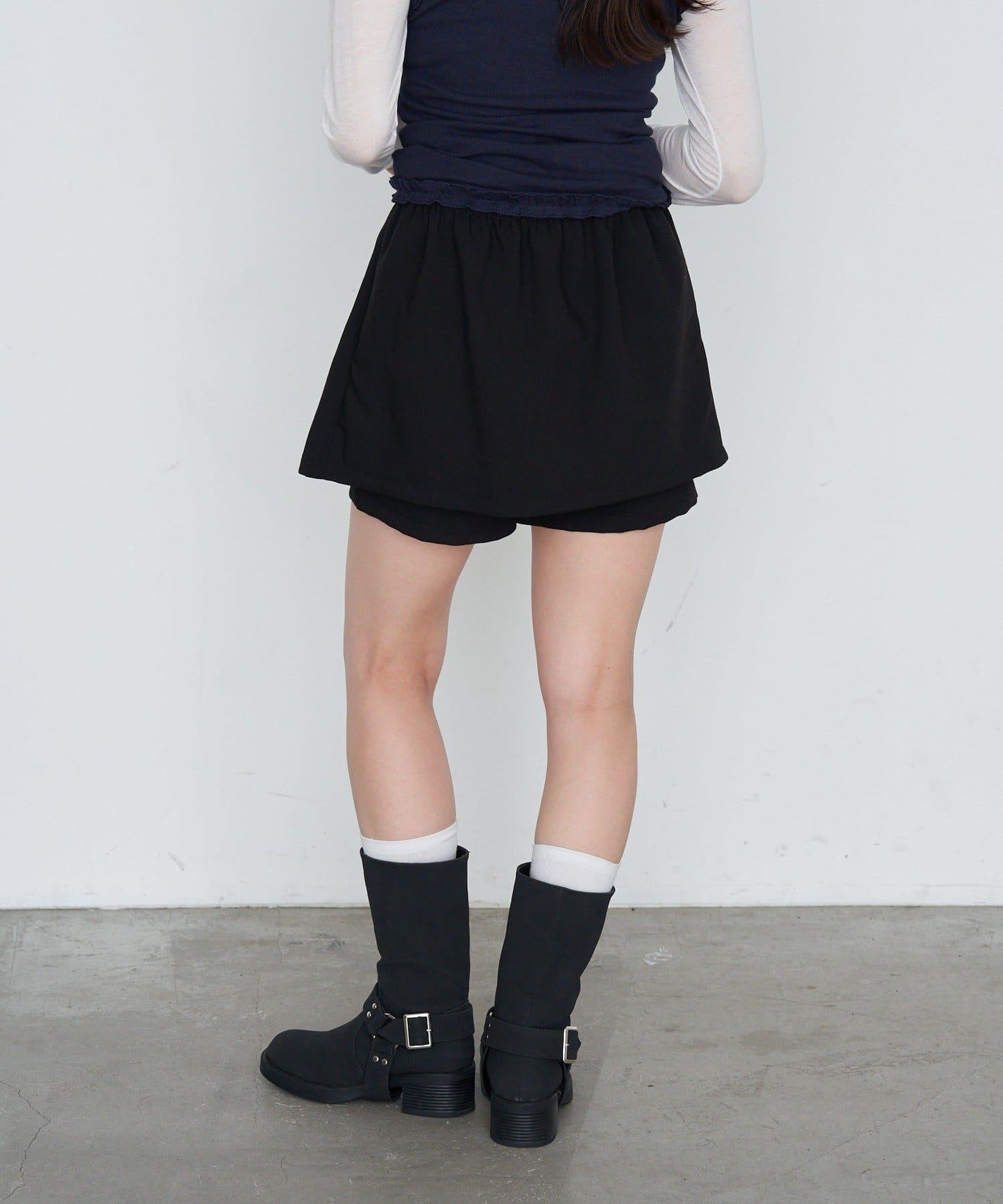 【RAY CASSIN】開衩疊穿半身裙褲