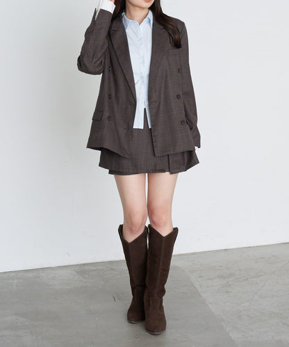 【RAY CASSIN】開衩疊穿半身裙褲