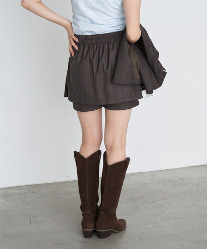 【RAY CASSIN】開衩疊穿半身裙褲