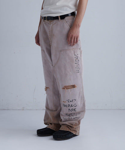 FromVintage 塗鴉鴨子雙膝褲