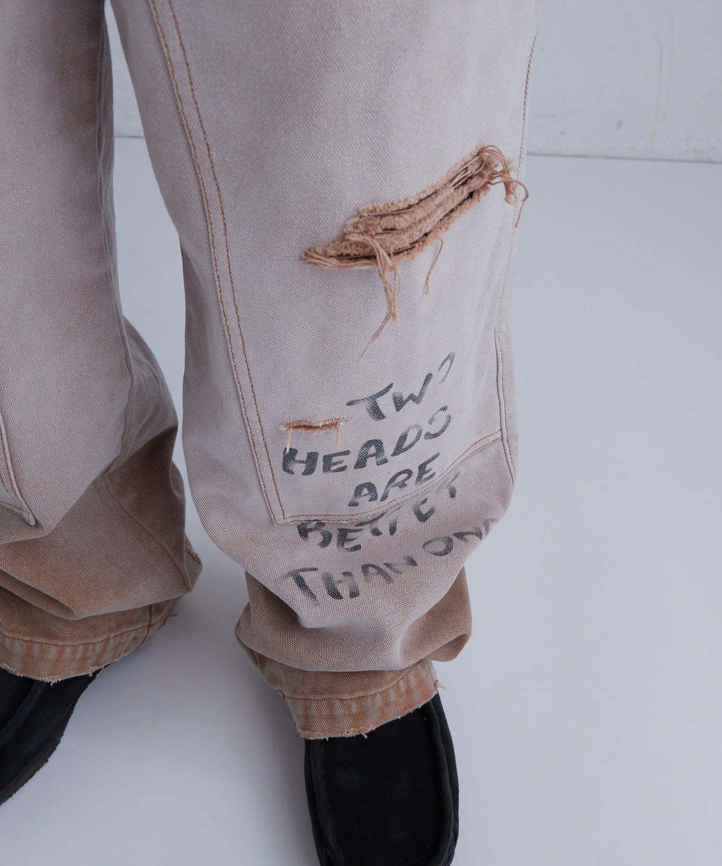 FromVintage 塗鴉鴨子雙膝褲