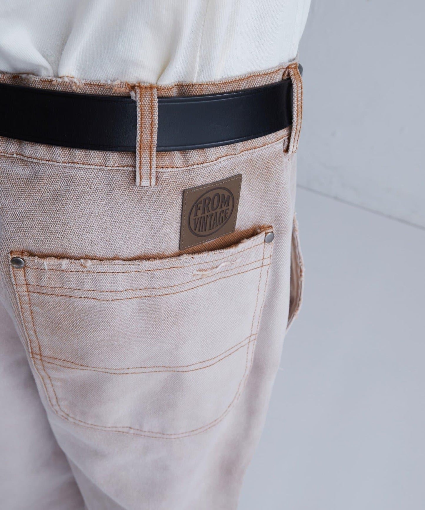 FromVintage 塗鴉鴨子雙膝褲