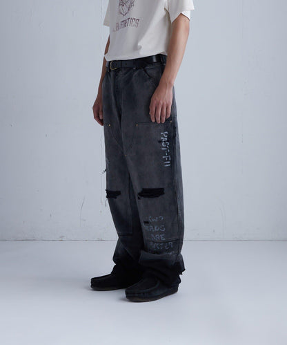 FromVintage 塗鴉鴨子雙膝褲