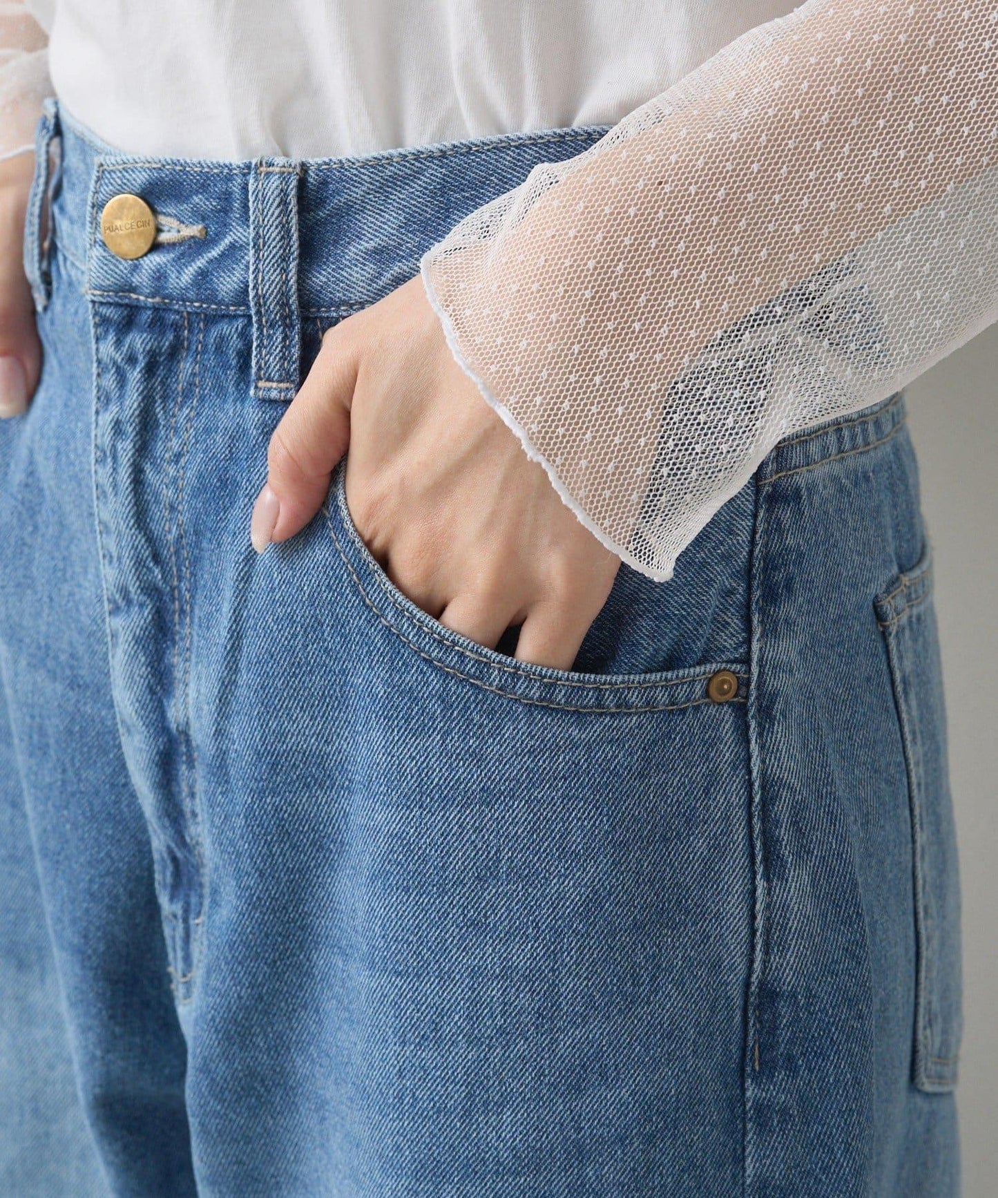 錐形牛仔3D立體剪裁牛仔褲