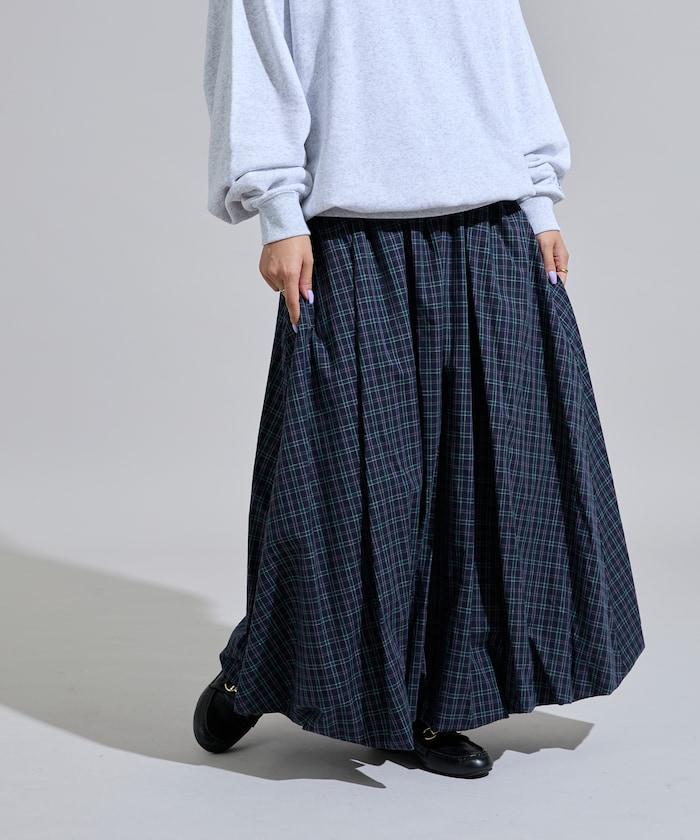 格紋泡泡裙