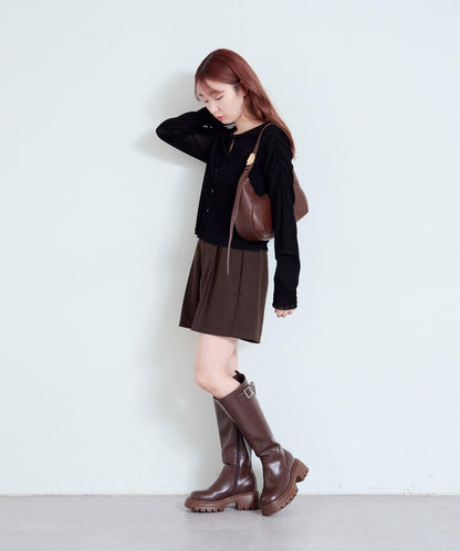 【2WAY/可收納500ml塑料瓶】半月造型單肩包