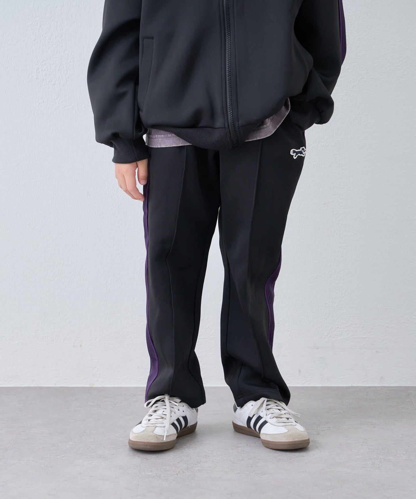 【KIDS】【FOX×TYPY】彈力針織拼接運動長褲