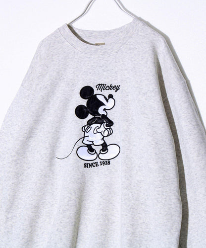 【米奇】UNISEX 貼布繡&植絨&橫向刺繡 加絨衛衣
