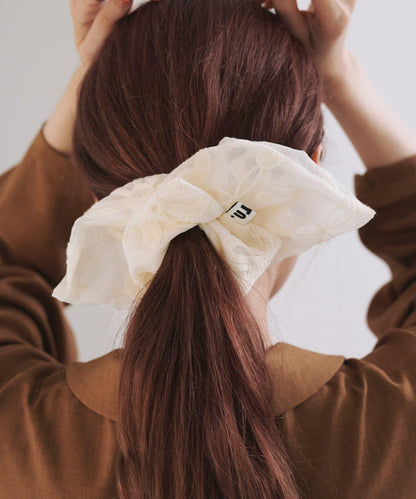 【fiw.】方形花卉蕾絲髮圈