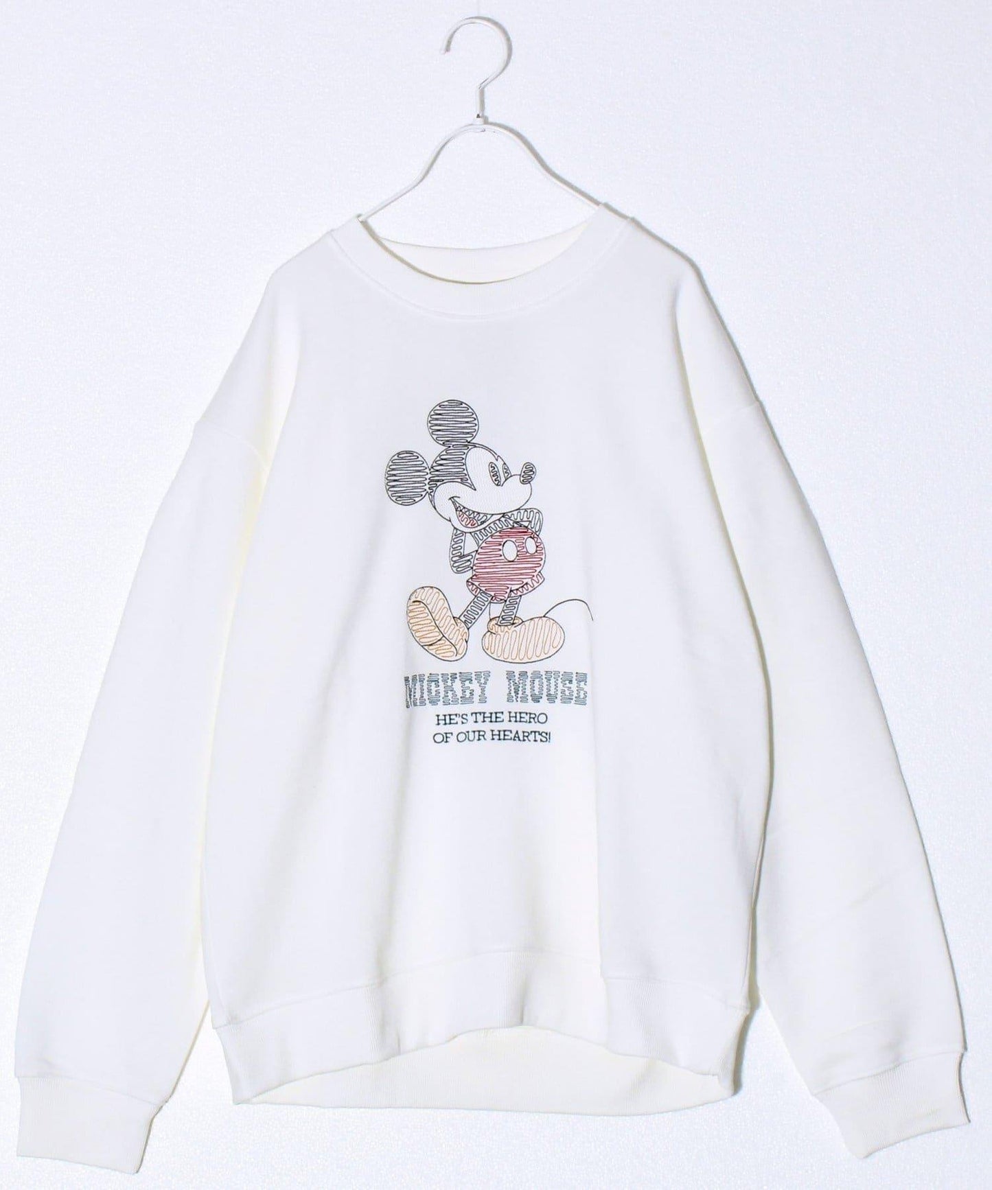 【米奇】UNISEX 貼布繡&植絨&橫向刺繡 加絨衛衣