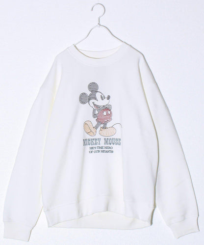 【米奇】UNISEX 貼布繡&植絨&橫向刺繡 加絨衛衣