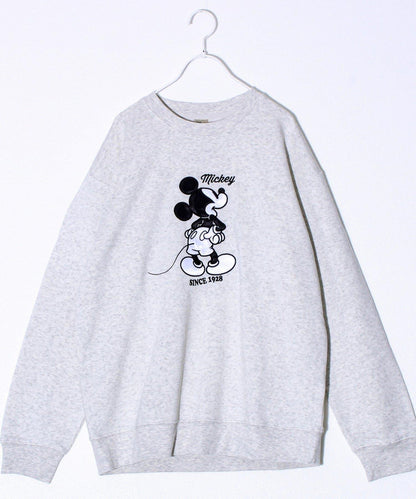 【米奇】UNISEX 貼布繡&植絨&橫向刺繡 加絨衛衣