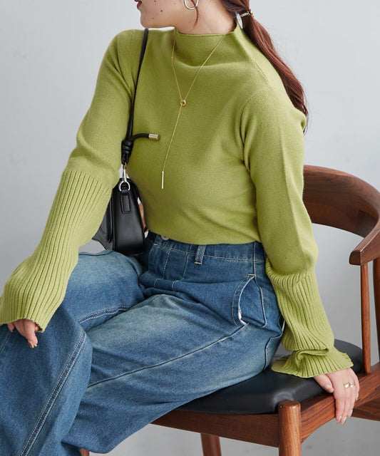 【RMAF】喇叭袖高領針織衫