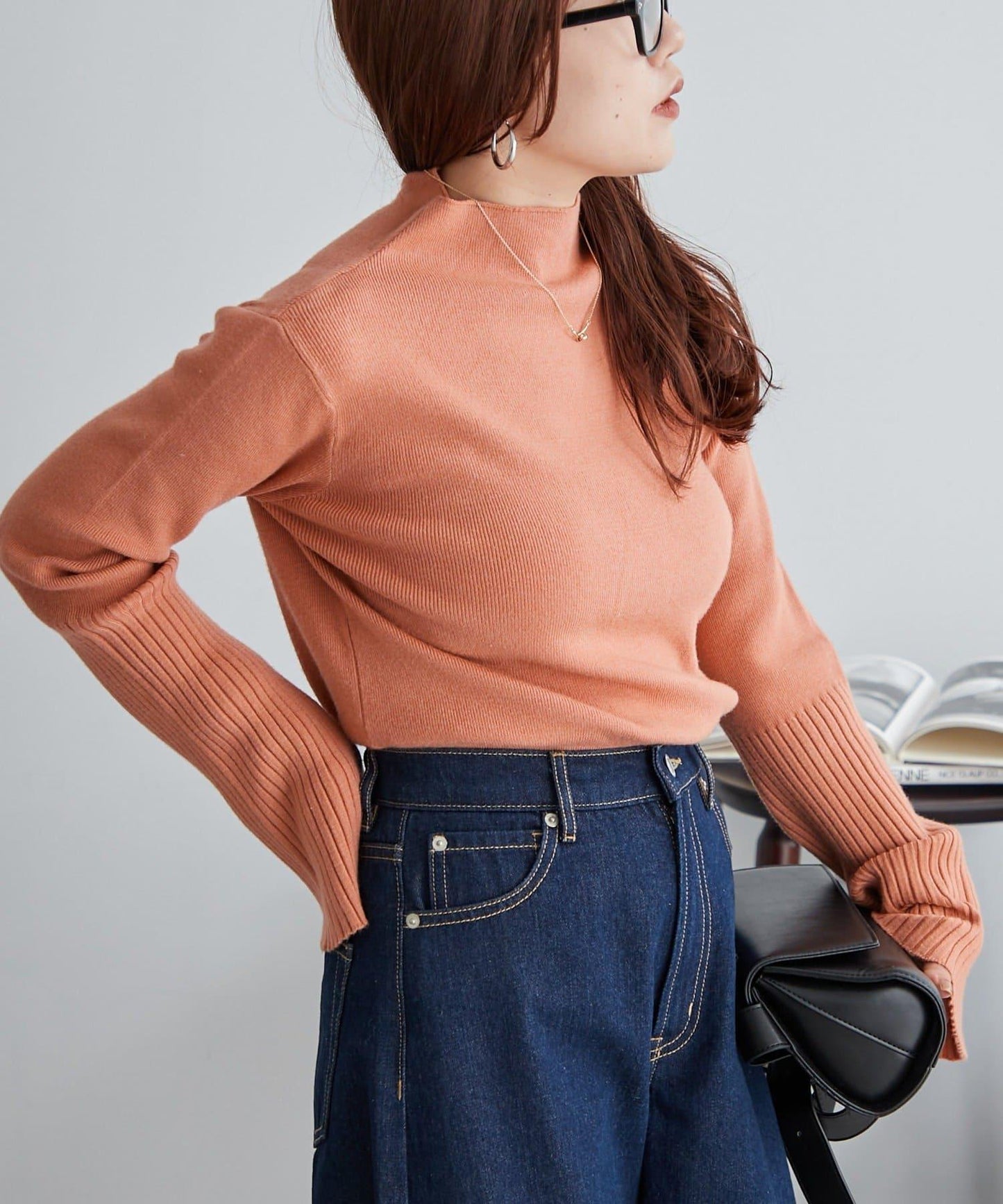 【RMAF】喇叭袖高領針織衫