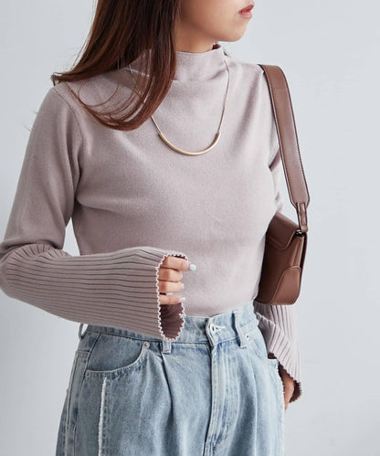 【RMAF】喇叭袖高領針織衫