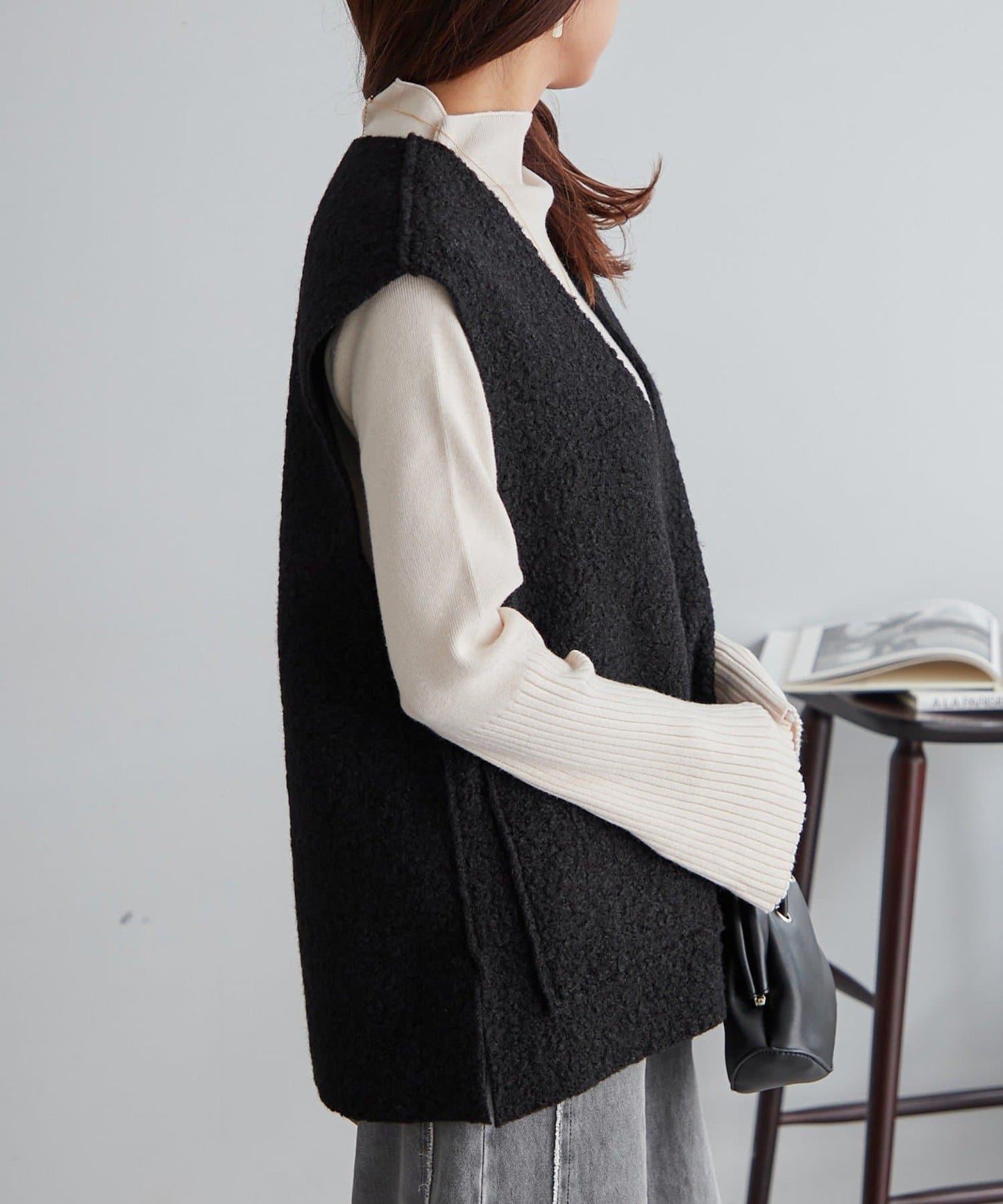 【RMAF】喇叭袖高領針織衫