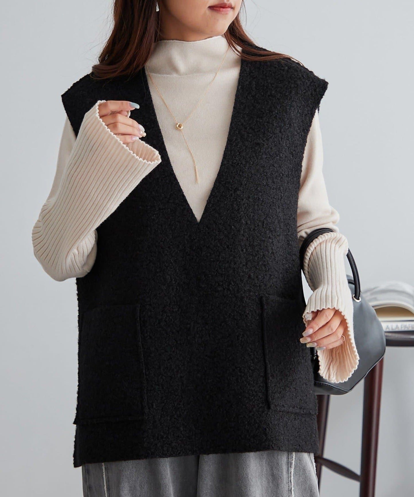 【RMAF】喇叭袖高領針織衫