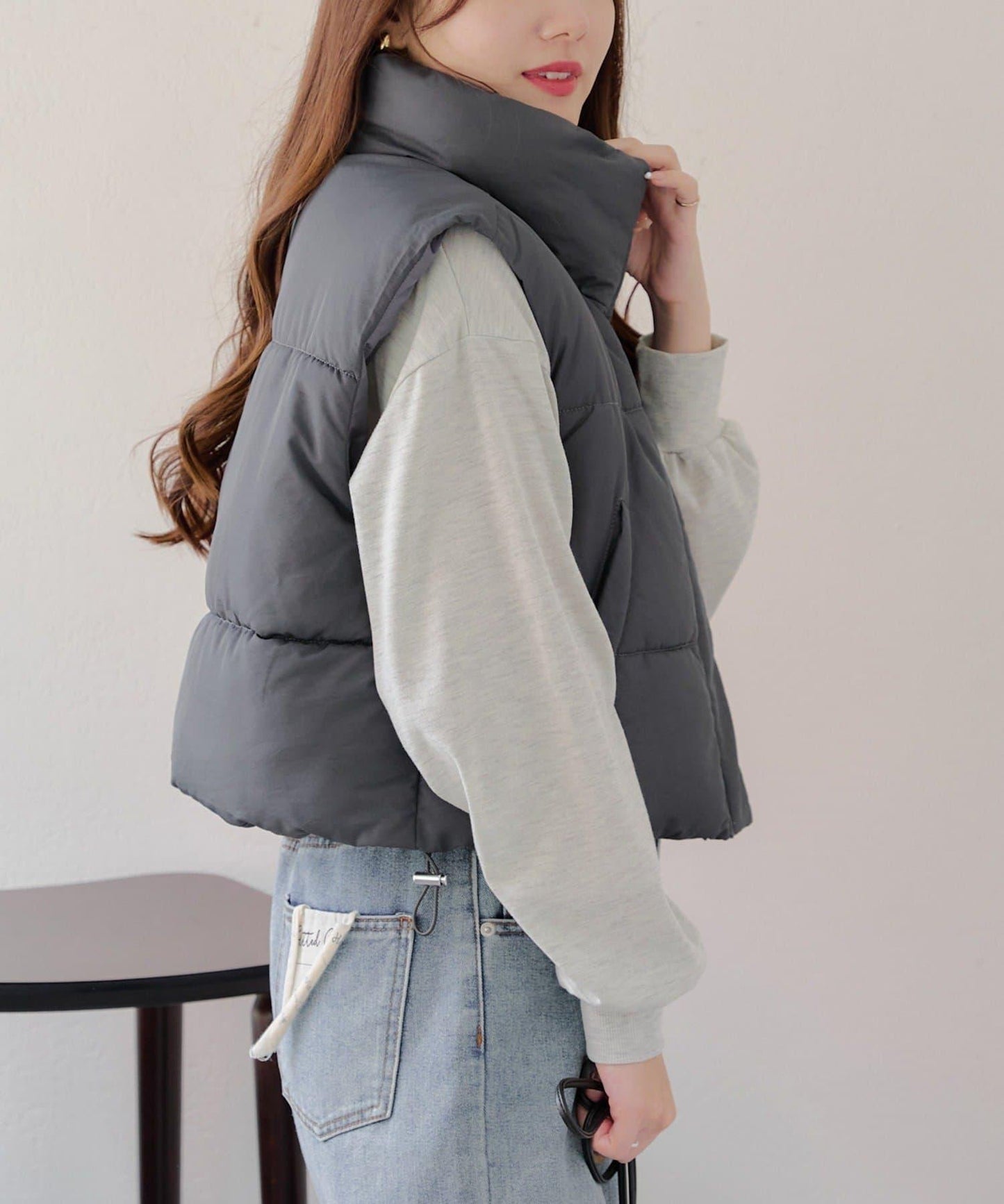 平價系列♡【RMAF】下襬抽繩加棉馬甲