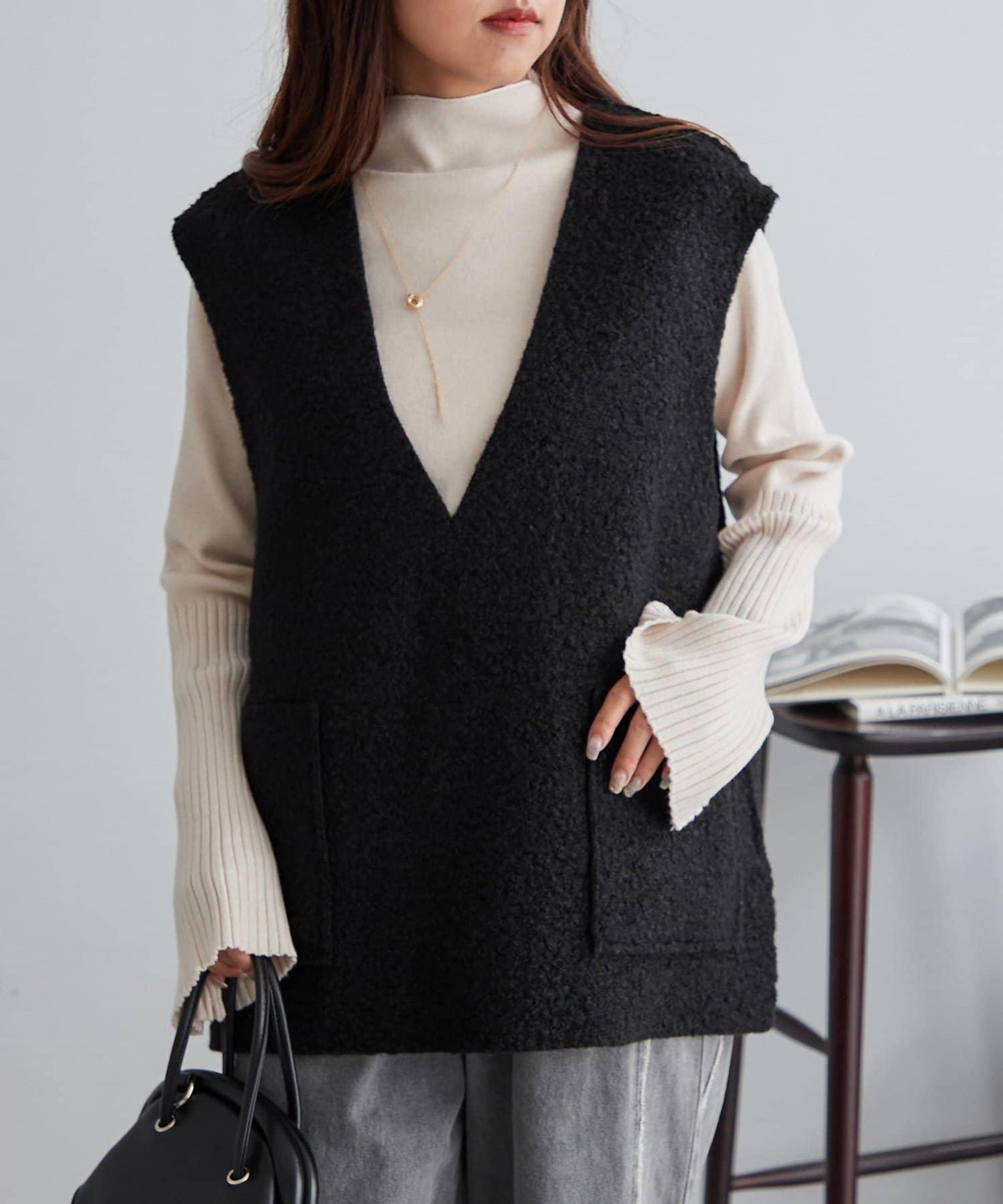 【RMAF】喇叭袖高領針織衫