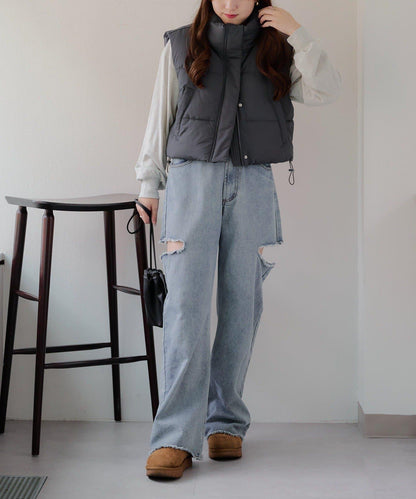 平價系列♡【RMAF】下襬抽繩加棉馬甲