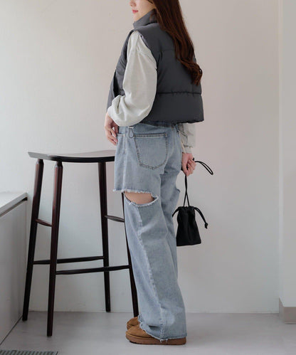 平價系列♡【RMAF】下襬抽繩加棉馬甲