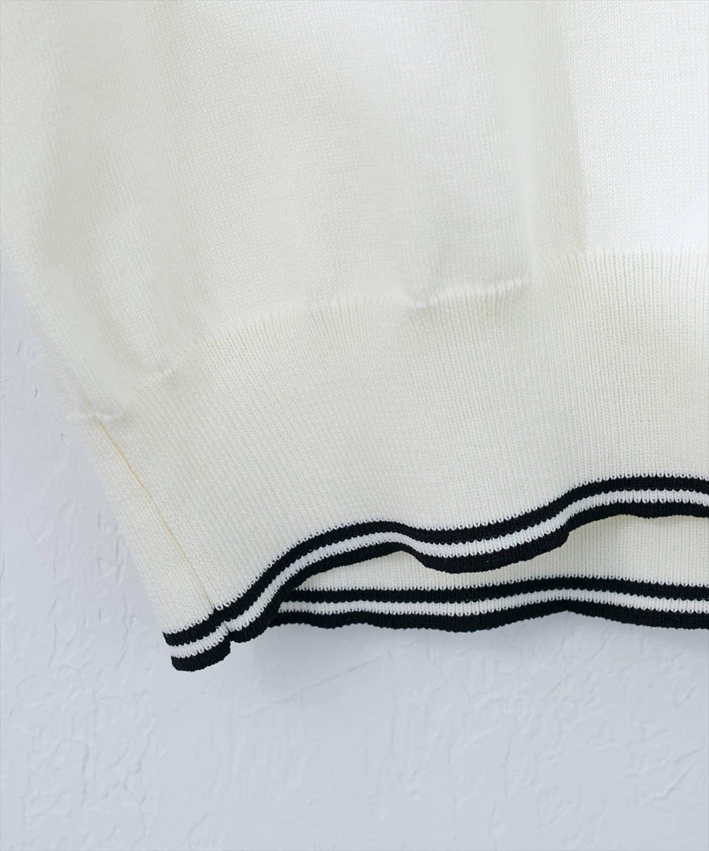 【natural couture】帶領配色條紋針織衫