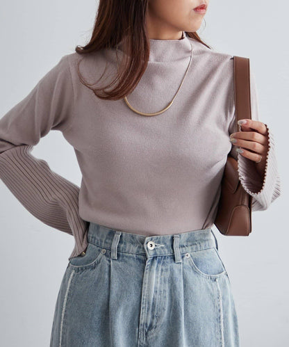 【RMAF】喇叭袖高領針織衫