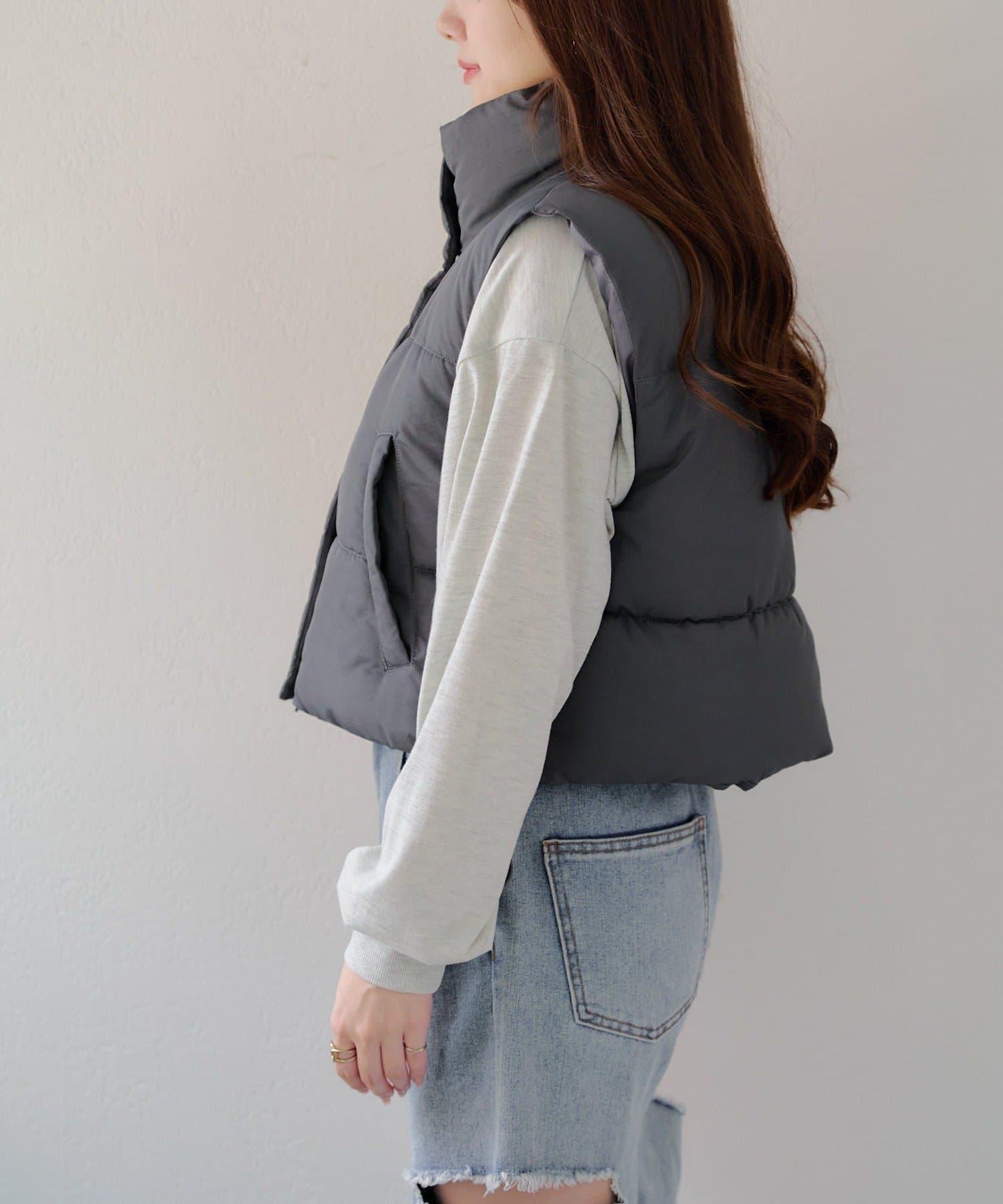 平價系列♡【RMAF】下襬抽繩加棉馬甲