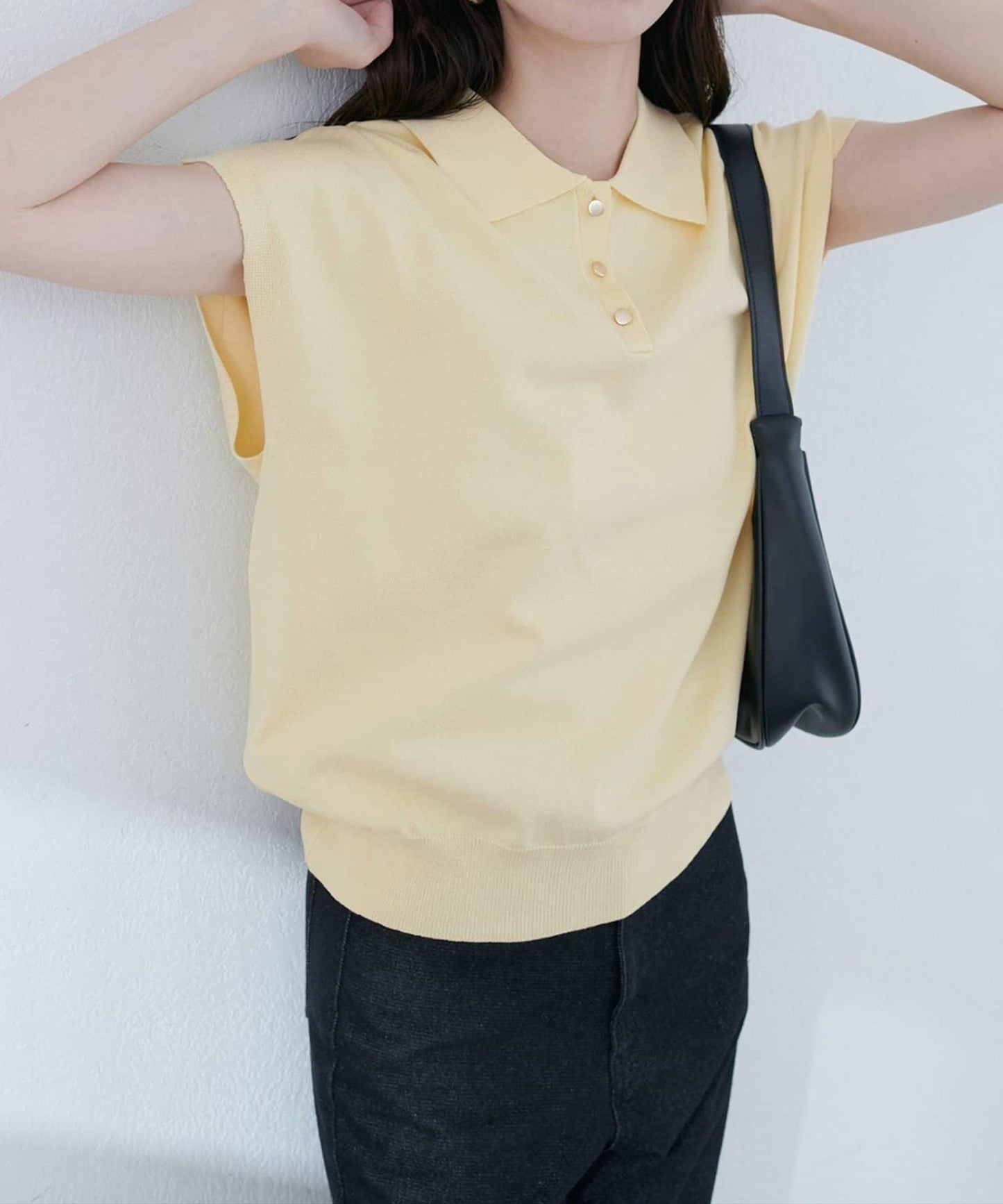 【natural couture】帶領配色條紋針織衫