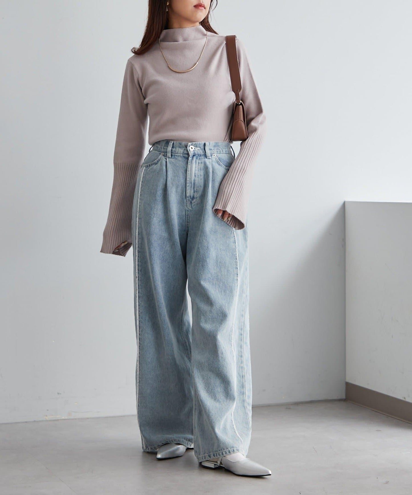 【RMAF】喇叭袖高領針織衫