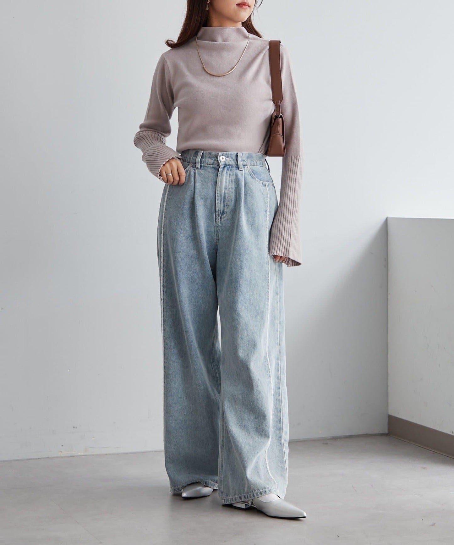 【RMAF】喇叭袖高領針織衫