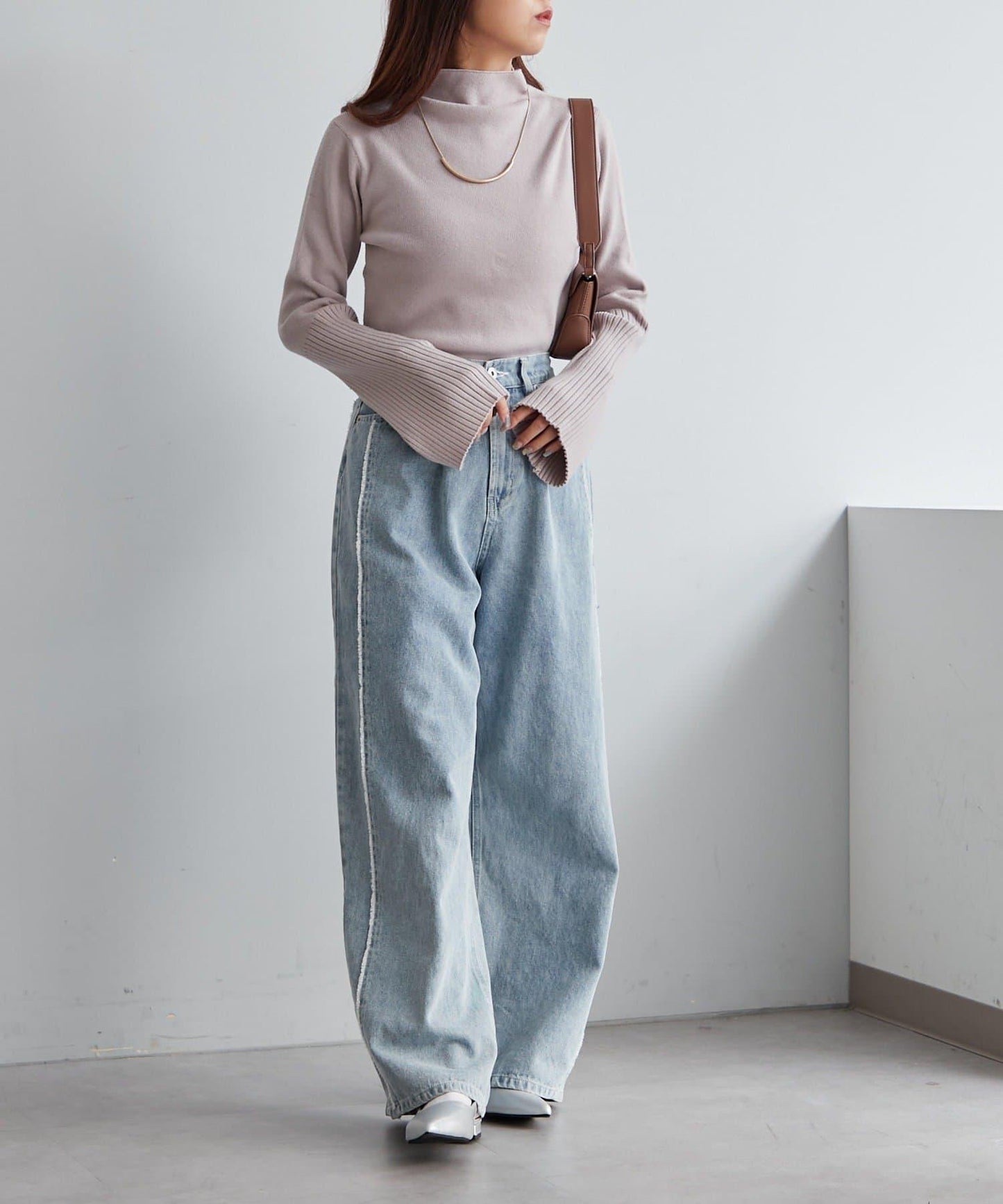 【RMAF】喇叭袖高領針織衫