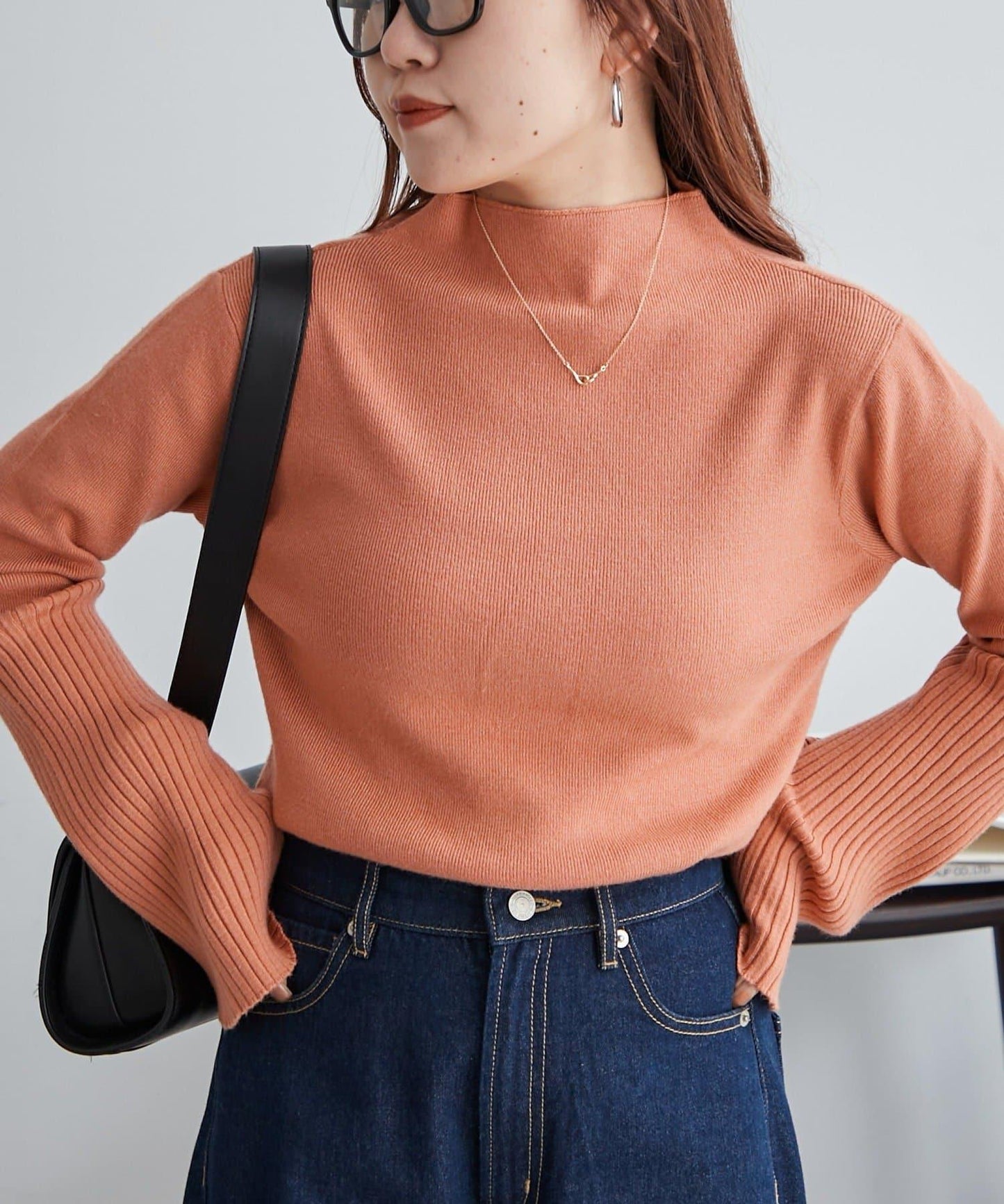 【RMAF】喇叭袖高領針織衫