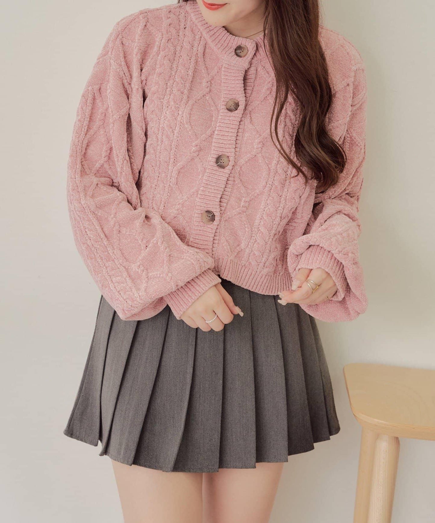 平價系列♡【RMAF】兩用毛絨麻花針織衫