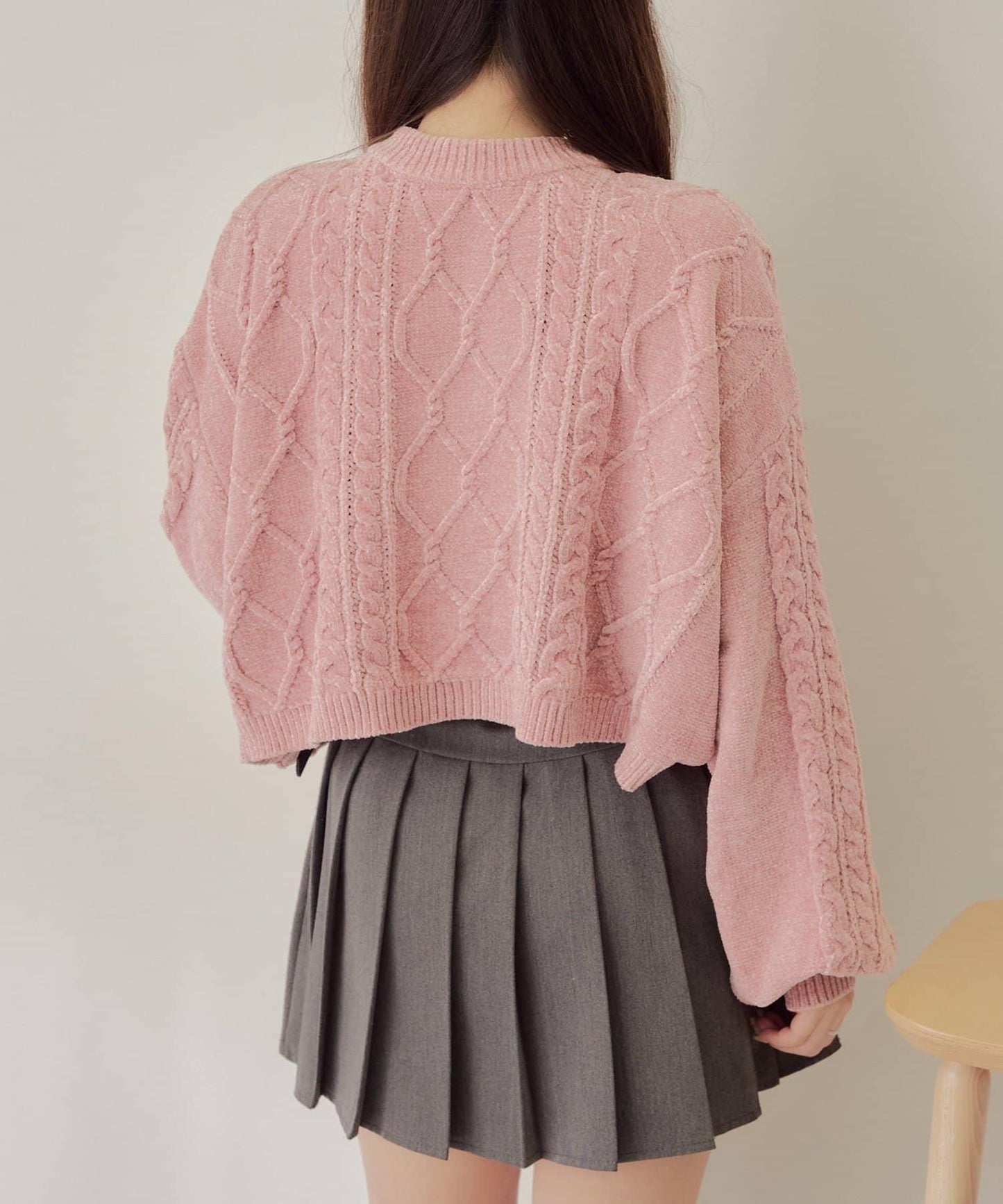 平價系列♡【RMAF】兩用毛絨麻花針織衫