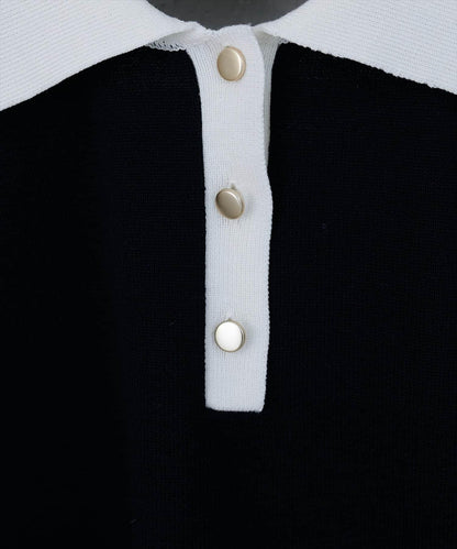 【natural couture】帶領配色條紋針織衫