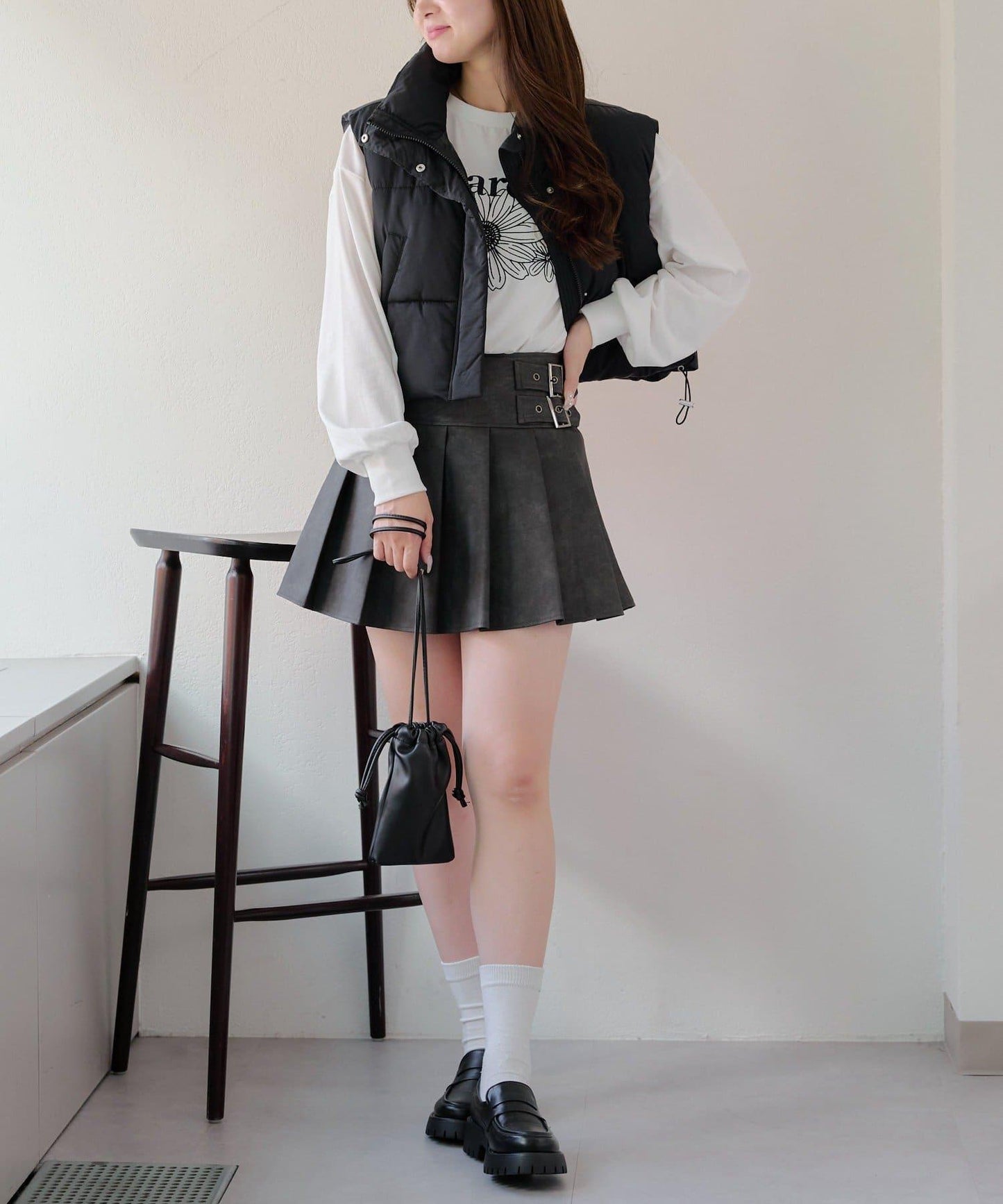 平價系列♡【RMAF】下襬抽繩加棉馬甲