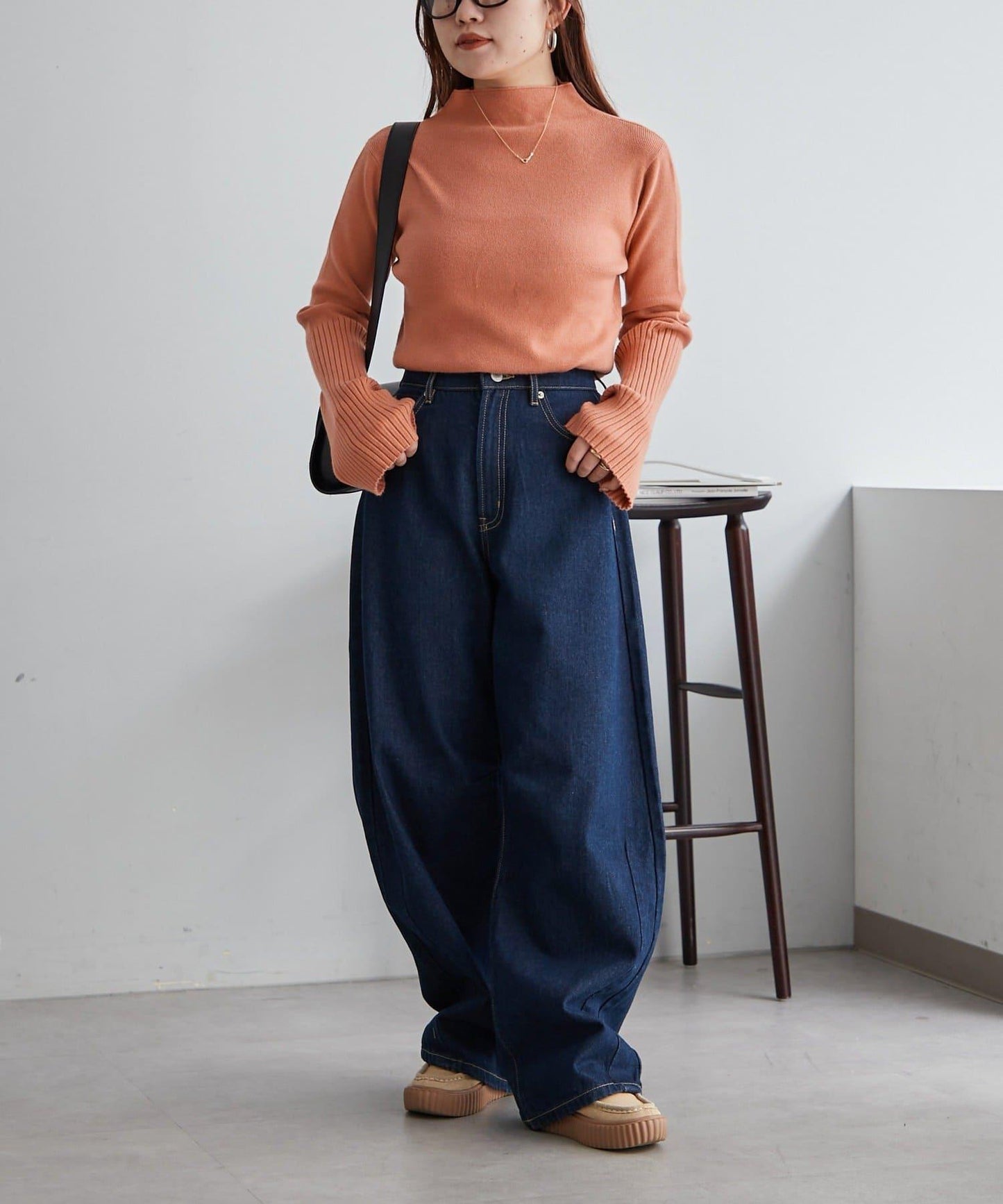 【RMAF】喇叭袖高領針織衫