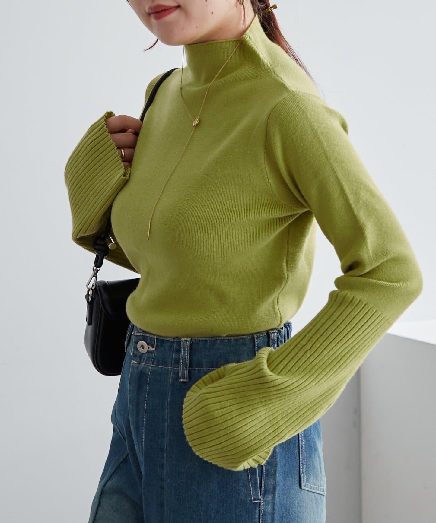 【RMAF】喇叭袖高領針織衫