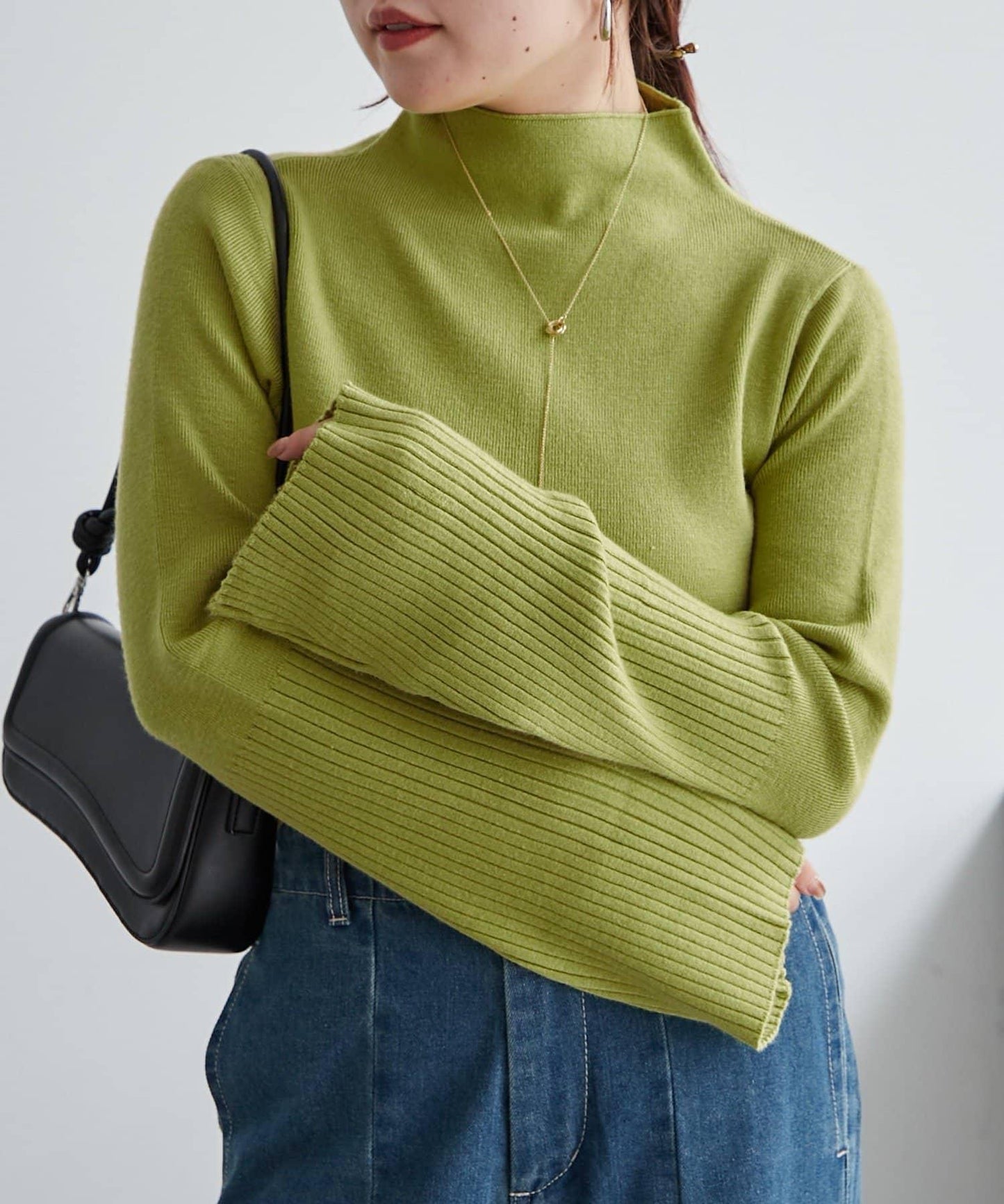 【RMAF】喇叭袖高領針織衫