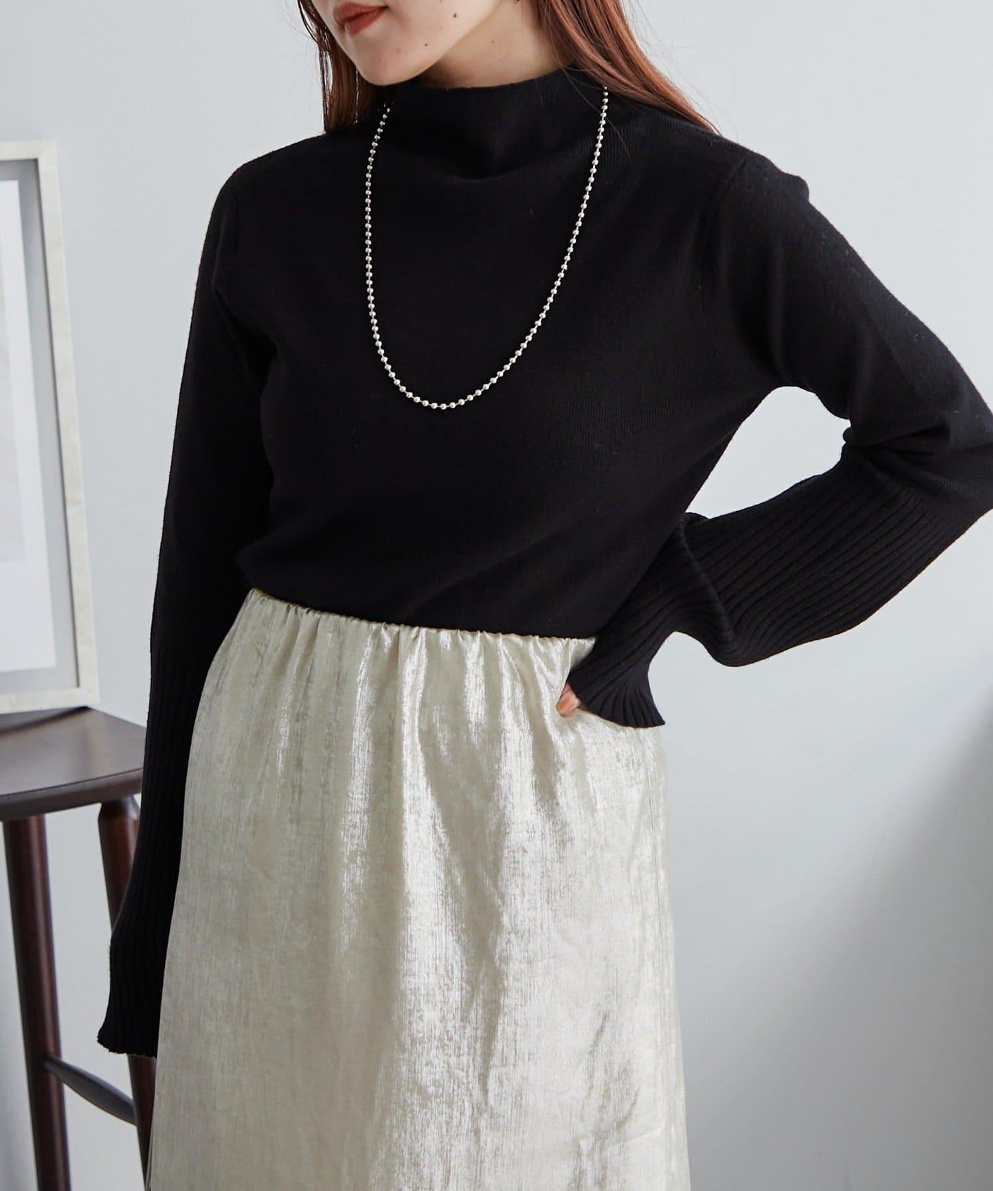 【RMAF】喇叭袖高領針織衫