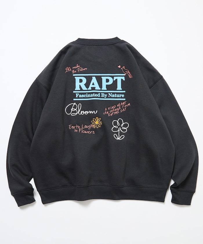寬鬆版型 繩繡設計 背部印花 圓領衛衣 / Rapt
