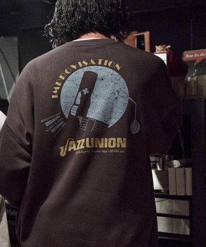 JAZZ UNION×FREAK'S STORE/ジャズユニオン 特別款 寬鬆版型 背部印花 圓領衛衣【限量】