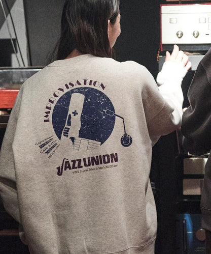 JAZZ UNION×FREAK'S STORE/ジャズユニオン 特別款 寬鬆版型 背部印花 圓領衛衣【限量】